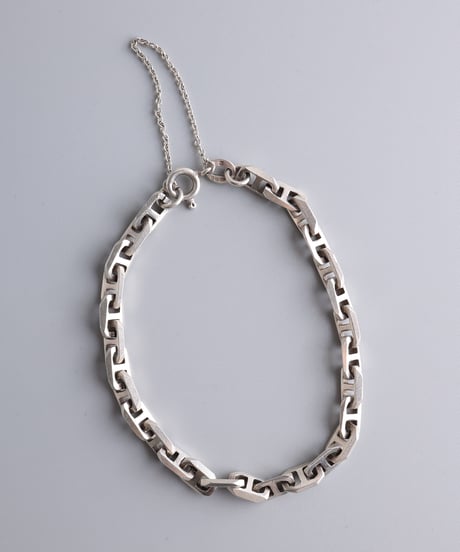 1976 London Import Geometric Anchor Chain Bracelet / Silver 925