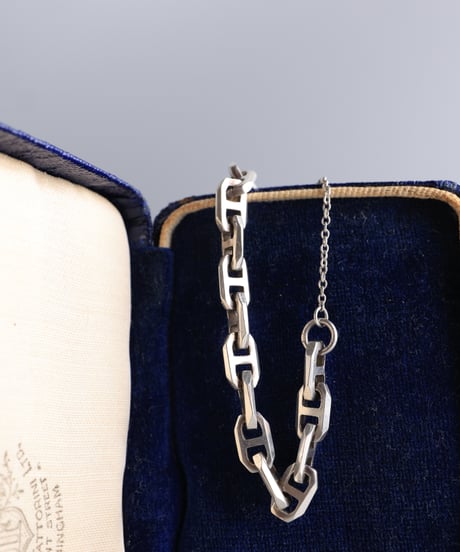 1976 London Import Geometric Anchor Chain Bracelet / Silver 925