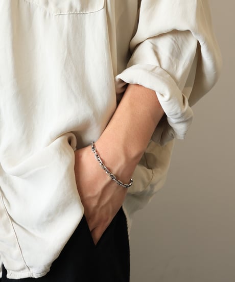 1976 London Import Geometric Anchor Chain Bracelet / Silver 925