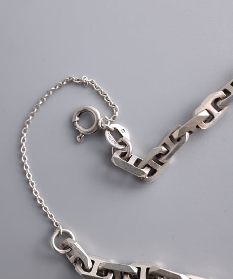 1976 London Import Geometric Anchor Chain Bracelet / Silver 925