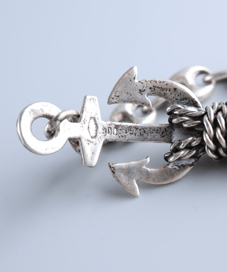 c.1940–1960 Italy Anchor Marine Chain Bracelet / Silver 800