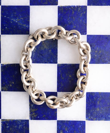 c.1960 Germany Round Link Chain Bracelet / Silver 835