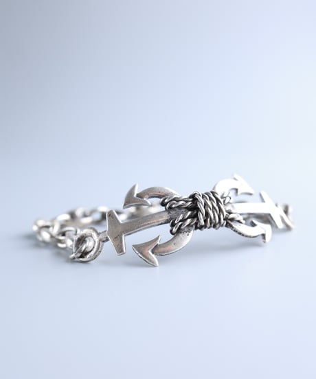 c.1940–1960 Italy Anchor Marine Chain Bracelet / Silver 800