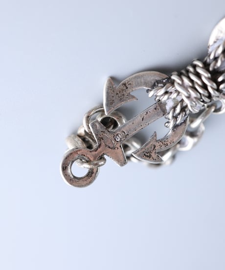 c.1940–1960 Italy Anchor Marine Chain Bracelet / Silver 800