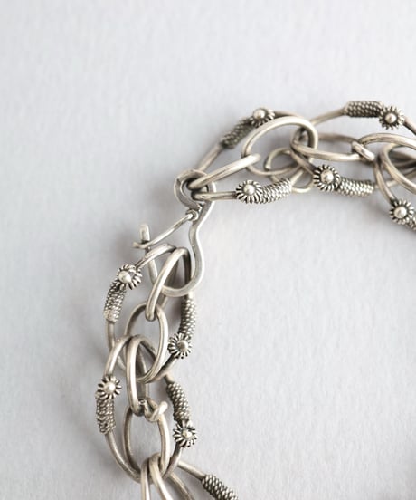 Floral Wirework Bracelet / Silver 800