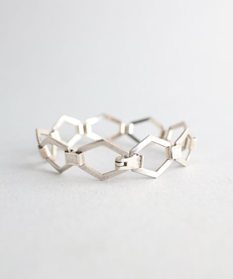 Hexagonal Link Bracelet / Silver 800