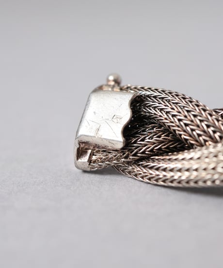 c.1950 Central European Braided Mesh Bracelet / Silver 900