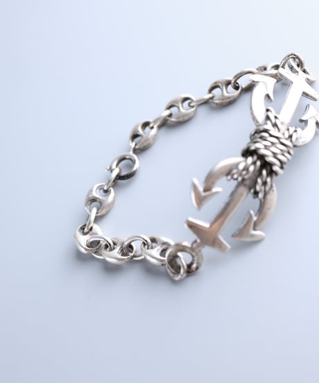 c.1940–1960 Italy Anchor Marine Chain Bracelet / Silver 800