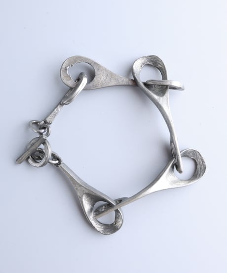 c.1960 Denmark Lysgaard Design Brutalist Modernist Bracelet / Pewter