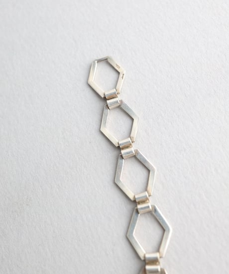 Hexagonal Link Bracelet / Silver 800