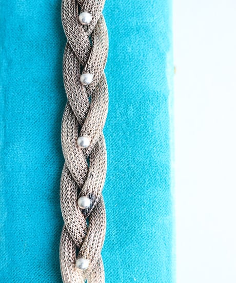 c.1950 Central European Braided Mesh Bracelet / Silver 900