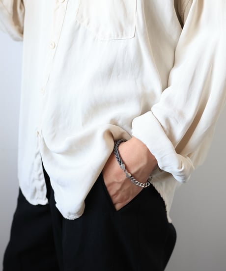 Braided Foxtail & Curb Chain Bracelet / Silver 925