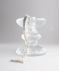 Curved Bar Chain Bracelet / Silver 925