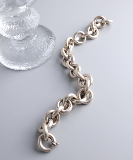 c.1960 Germany Round Link Chain Bracelet / Silver 835