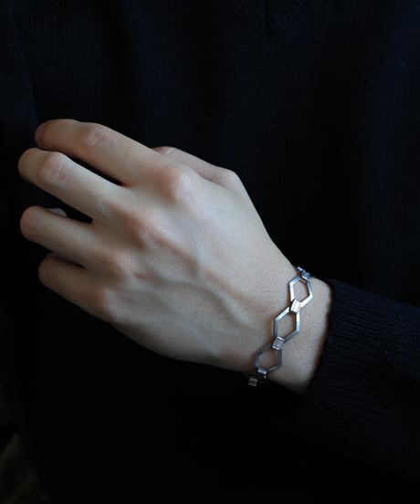 Hexagonal Link Bracelet / Silver 800