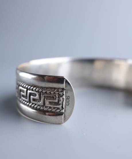 c.1960–80 Continental Europe Greek Key Bangle / Silver 800