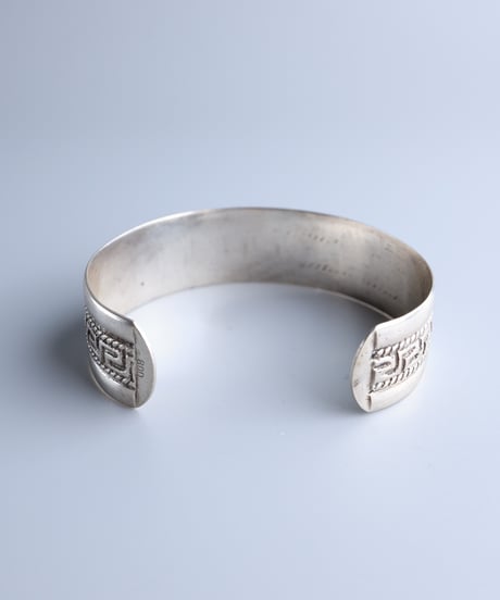 c.1960–80 Continental Europe Greek Key Bangle / Silver 800