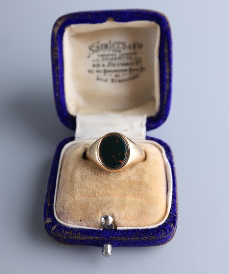 1971 England Birmingham / Bloodstone Signet Ring / 9ct Gold