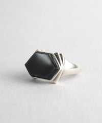 Neo Deco Onyx Ring / Silver 925