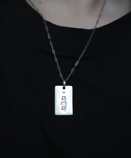 1977 England London Hallmarked Ingot Pendant Necklace / Silver 925