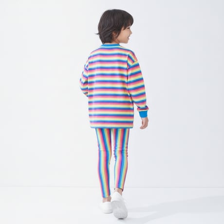 【100-160cm】ボーダーロングTシャツ（reco-y011)