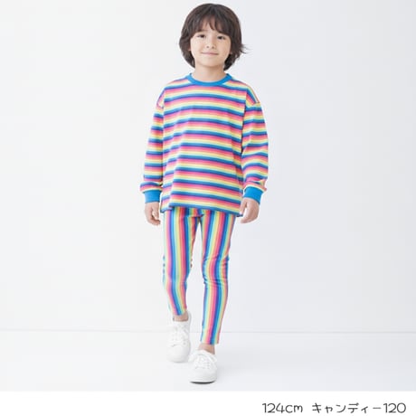 【100-160cm】ボーダーロングTシャツ（reco-y011)