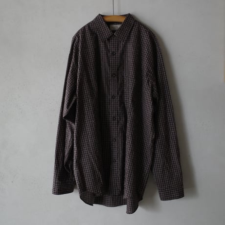 <Nikki ESSENTIAL PIECES> Hairy standard Shirt (BROWN CHECK)