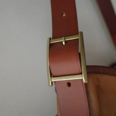 <Post production> 2 Pockets Tote Bag[Large]  Horse Wax -Teak