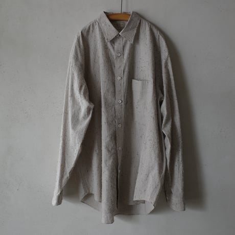 <Nikki ESSENTIAL PIECES> Hairy Standard Shirt (ECRU CHECK)