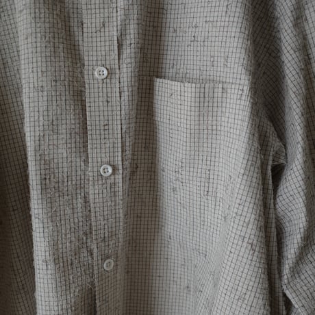 <Nikki ESSENTIAL PIECES> Hairy Standard Shirt (ECRU CHECK)