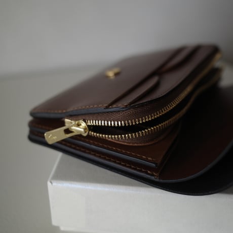 <forme> short wallet  ILCEA×DOUBLE （Black×Brown)