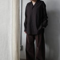 <YOKO SAKAMOTO> OPEN COLLAR SHIRT (brown)
