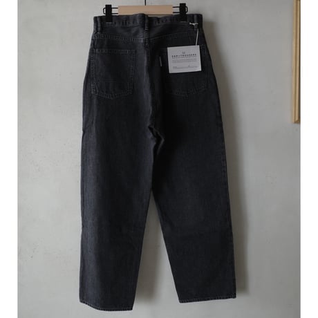 <ENDS and MEANS> Relaxed fit 5 Pockets Denim Washed - Washed black