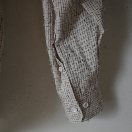 <Nikki ESSENTIAL PIECES> Hairy Standard Shirt (ECRU CHECK)