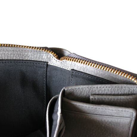 MATT round middle wallet　GRAY
