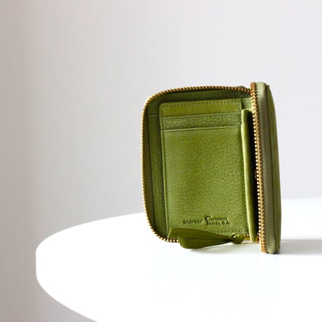 MATT round middle wallet　GREEN