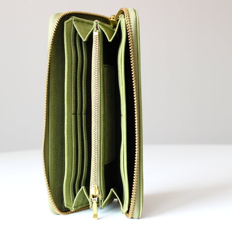 MATT round long wallet　GREEN