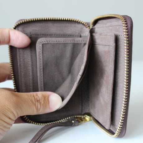 MATT round middle wallet　CHOCO