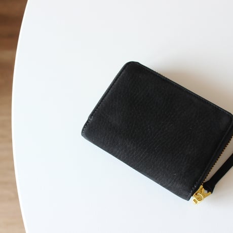 MATT round middle wallet　BLACK