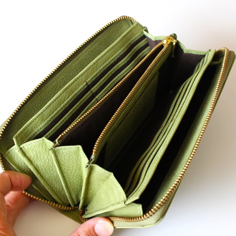 MATT round long wallet　GREEN