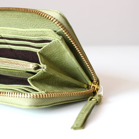 MATT round long wallet　GREEN