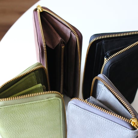 MATT round long wallet　GREEN