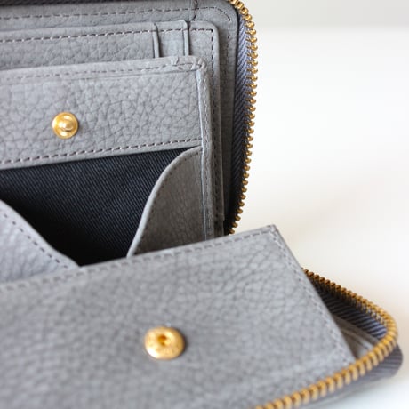 MATT round middle wallet　GRAY
