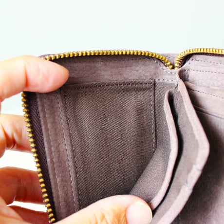 MATT round middle wallet　CHOCO