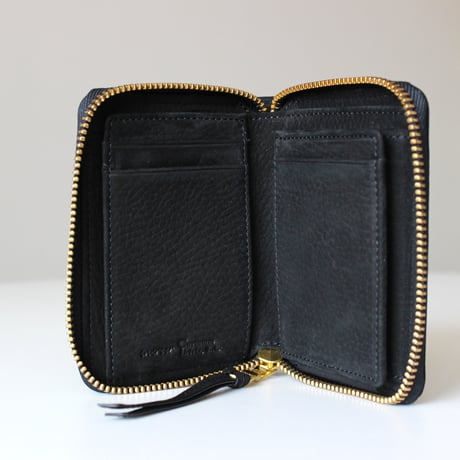MATT round middle wallet　BLACK