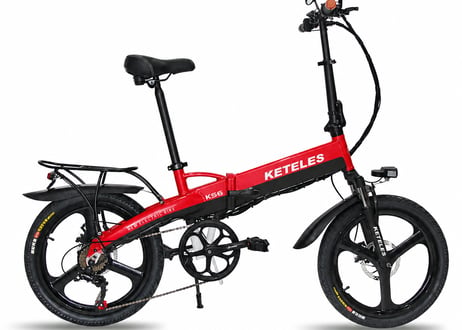 KETELES KS6 電動バイク 原付一種 20インチ 48V 350W 折りたたみ ペダル付き 7段変速 前後ディスクブレーキ