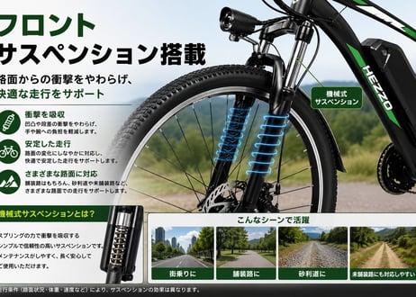 HEZZO 26インチ MTBモペット｜350Wモーター搭載・21段変速・前後ディスクブレーキ
