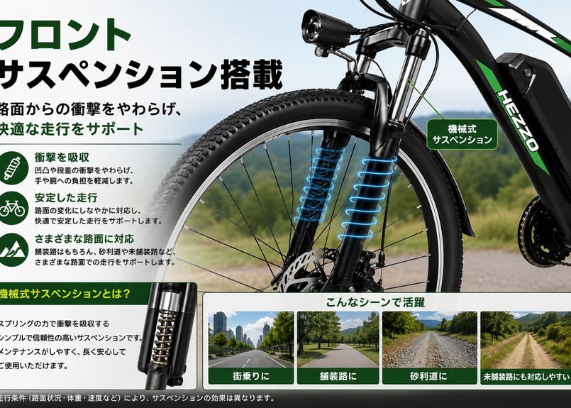 mx26電動自転車21段変速 24Ah大容量バッテリーモベッド版 HEZZO 26インチ MTBモペット｜350Wモーター搭載・21段変速・前後