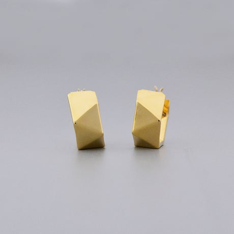【K18YG】トライアングルカット フープピアス