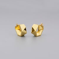 【K18YG】トライアングルカット フープピアス